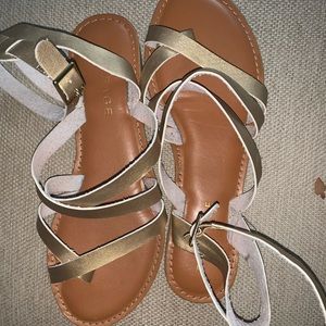 Gold Rampage women’s sandals worn once